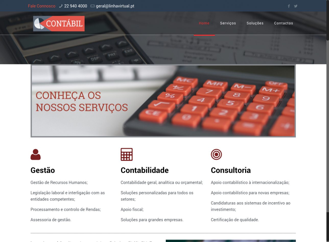 Modelos de Website Contabilidade Homepage Linha Virtual
