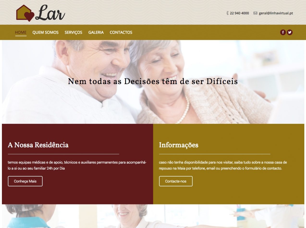 Modelos de Website Lares Homepage Linha Virtual